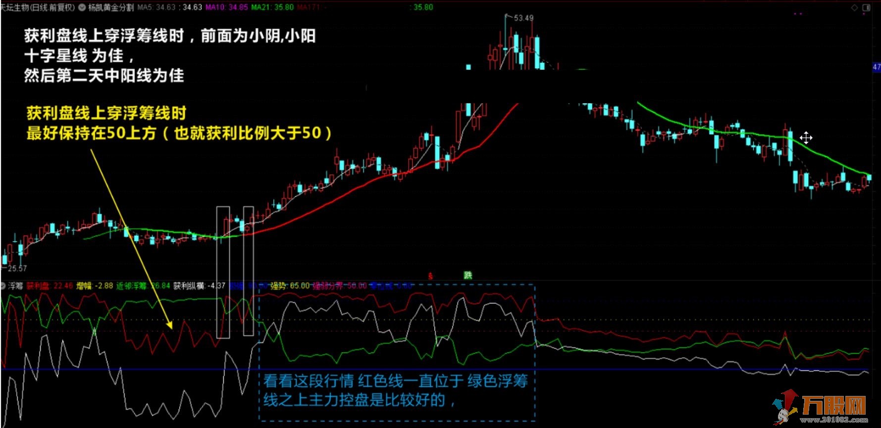 筹码看盘浮筹指标通达信 副图 无加密
