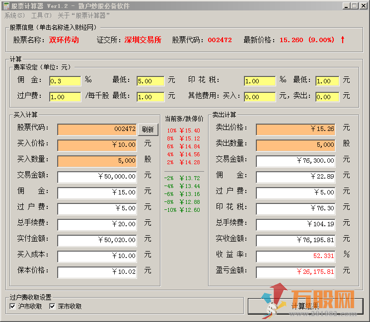 股票计算器 - 散户炒股必备计算软件