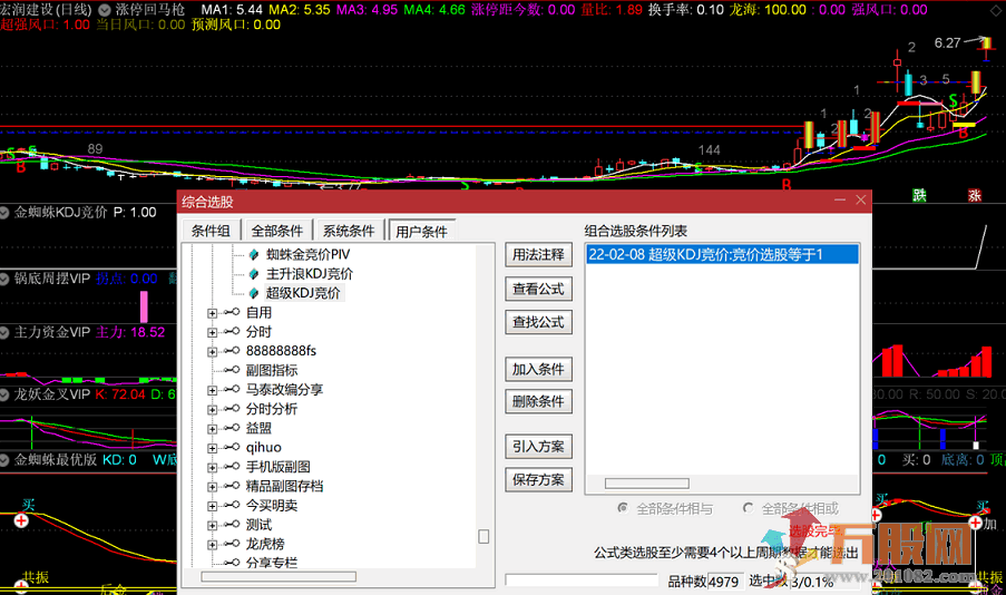 超级金蜘蛛KDJ竞价VIP@通达信 无未来（牛逼的不得了，4979票每天只有1-3票出来） ...