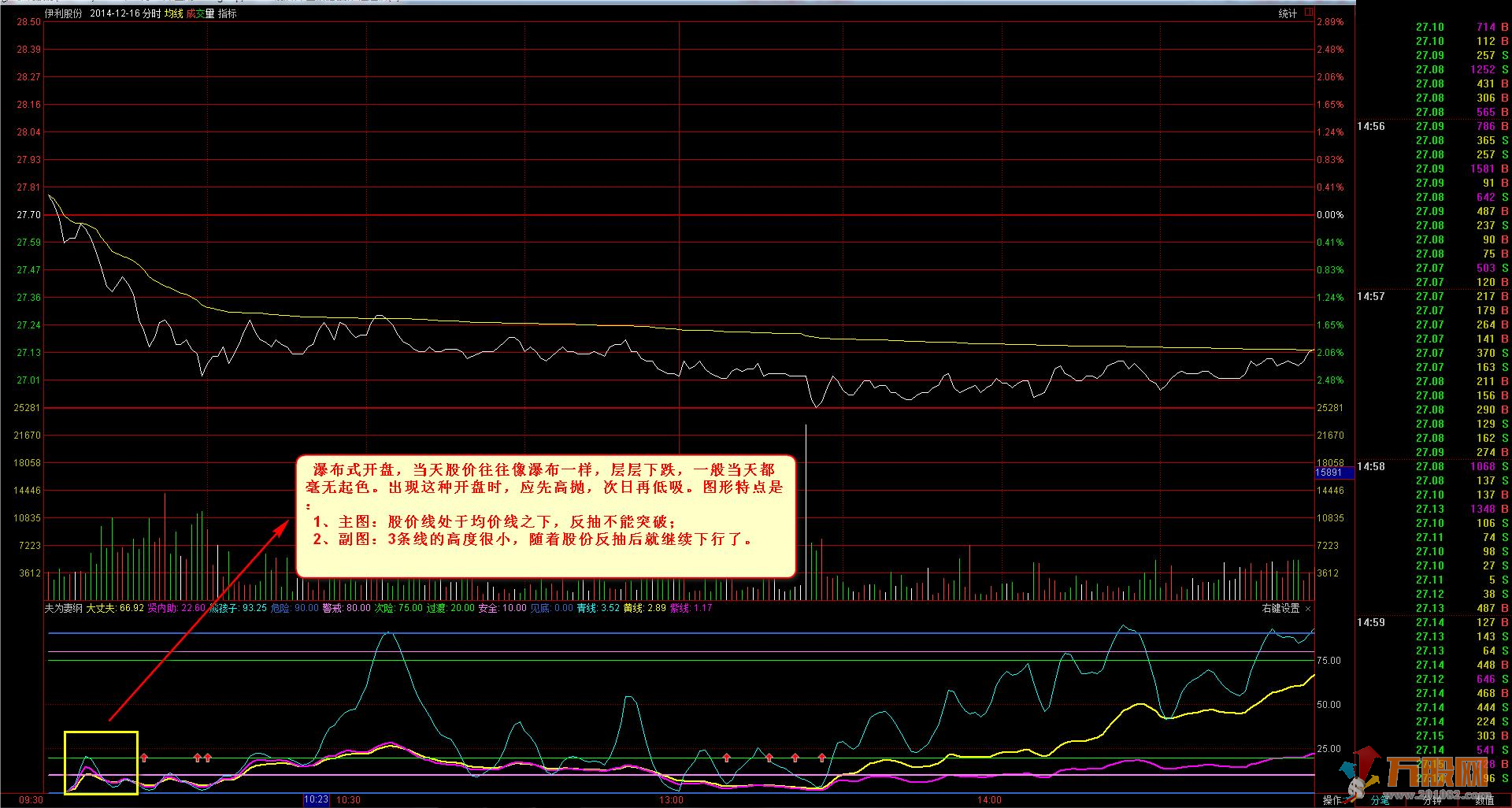夫为妻纲分时T+0通达信副图加密指标 