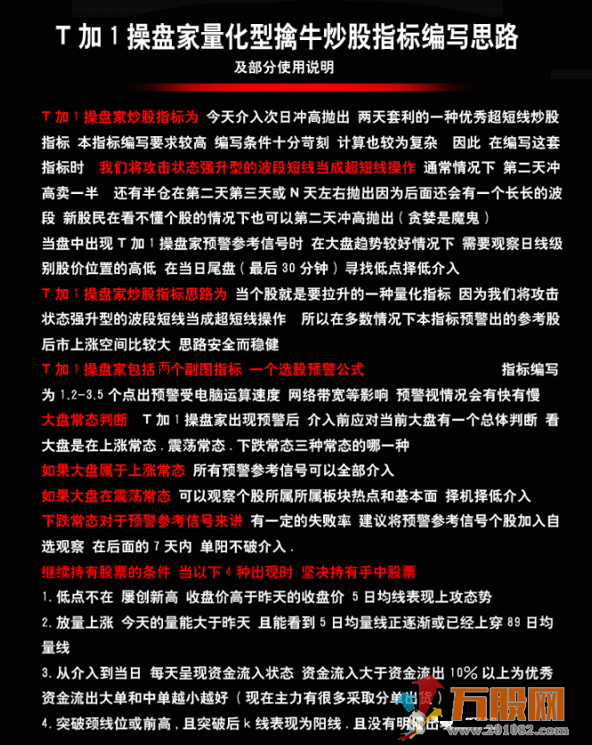 T+1操盘家量化型短线炒股指标 选股预警附图