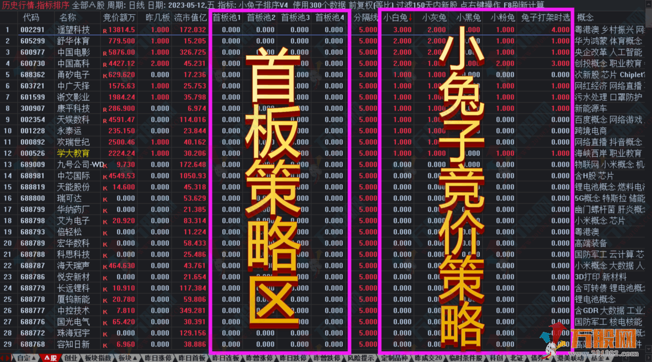 小兔子竞价V4排序首版升级系统 电脑通达信版软件