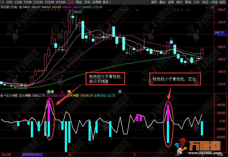主力净额 通达信副图指标公式 基于LEVEL2数据的逐单分析