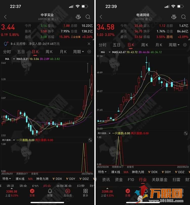 通达信《两只喜鹊》擒牛抓主升浪副图选指标 支持手机版+电脑版