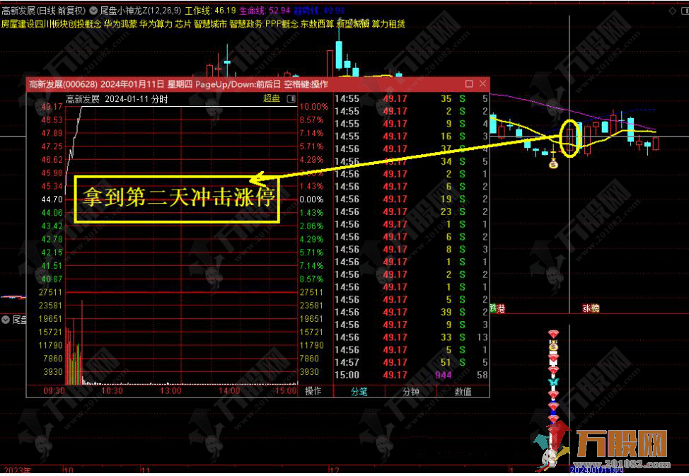 通达信《尾盘小神龙》套装指标，稳健尾盘T+1次日套利战法！