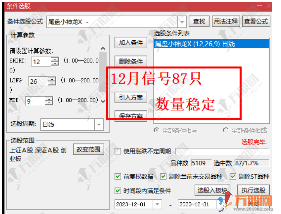 通达信《尾盘小神龙》套装指标，稳健尾盘T+1次日套利战法！