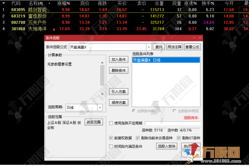 【开盘满量】第二版，集合竞价抓涨停，寻找牛股的指标