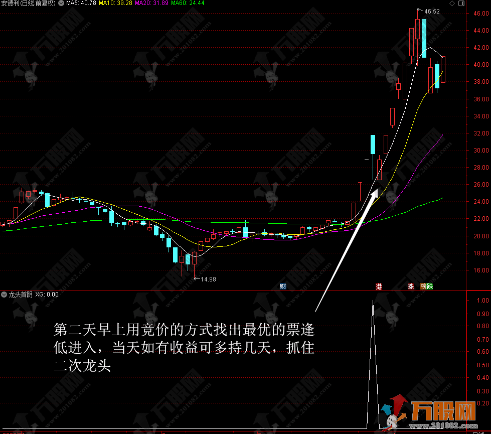 【龙头首阴】二次启动抓牛指标 风险较大，不适合新手