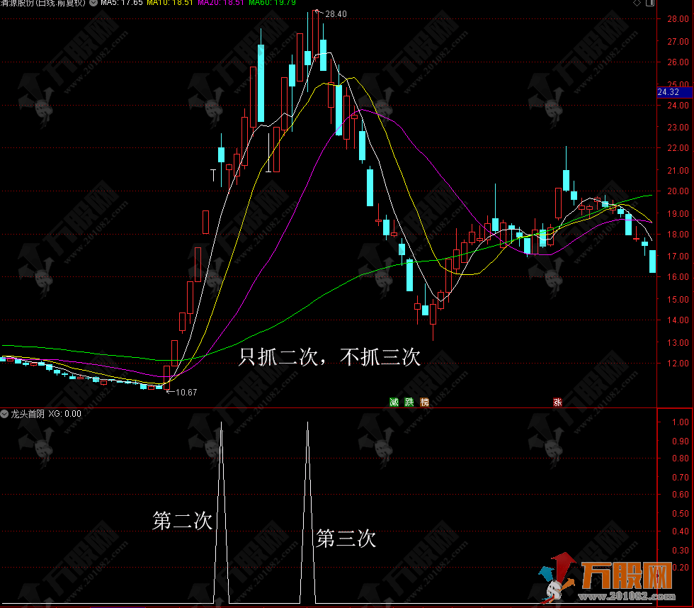 【龙头首阴】二次启动抓牛指标 风险较大，不适合新手