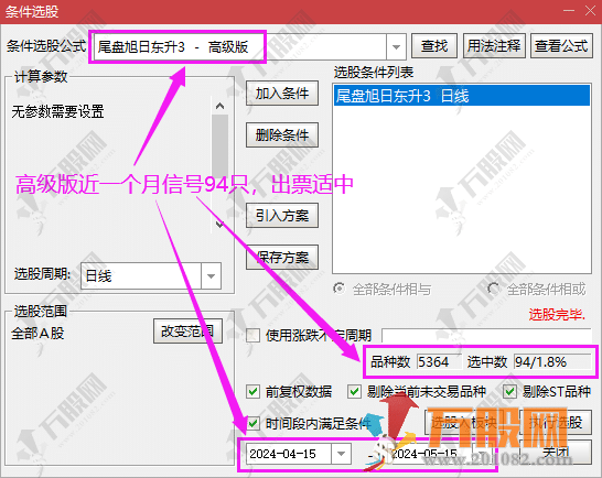 【御龙尾盘】旭日东升三剑客T+1模式 主副选指标 适用于今买明卖思路 手机电脑通达信通用 ... ... ... ...