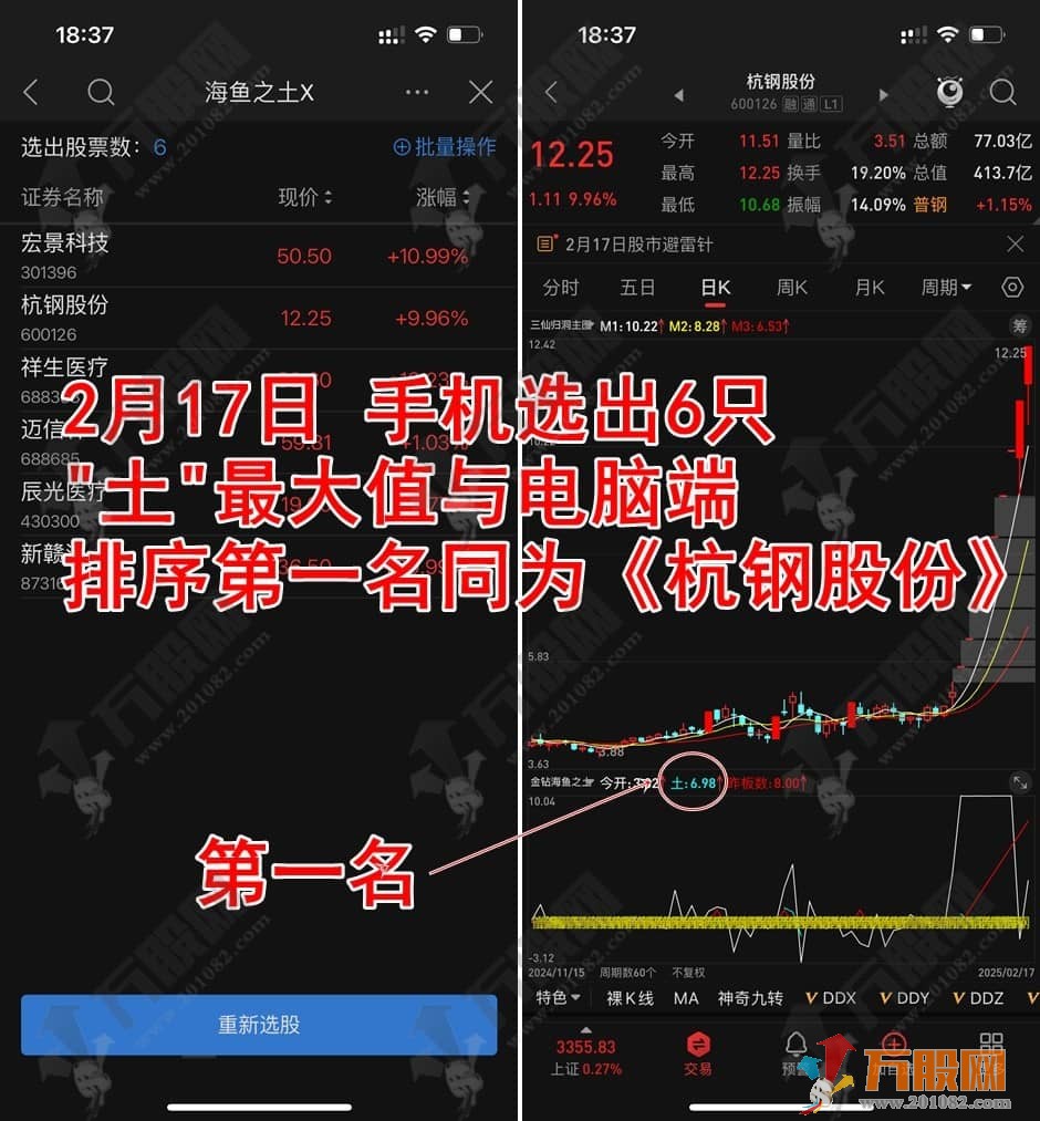 通达信【海鱼之土】修正版竞价排序选股指标 手机电脑可用 支持全天回测