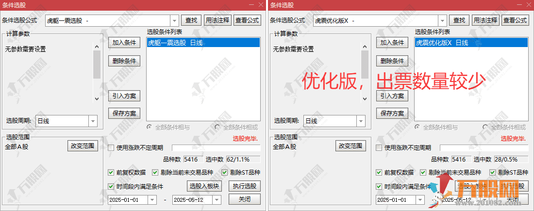 通达信【虎躯一震】主副选指标，优化版高胜率擒短牛思路 