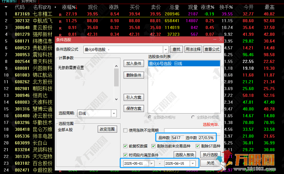 通达信【量化6号】副选指标，大跌低吸次日冲高跑T+1模式，高胜率无未来函数手机电脑通用 ... ...