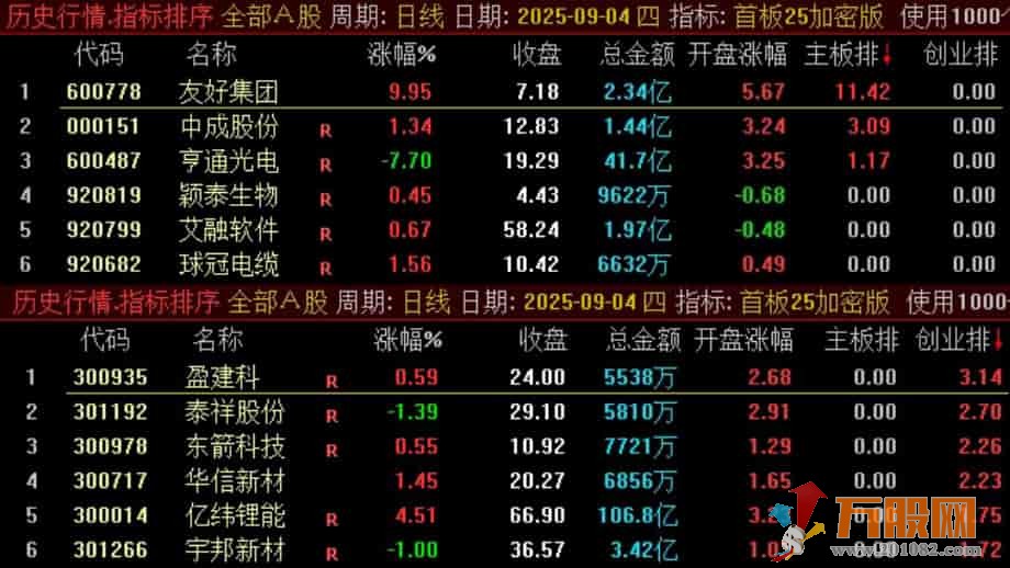 通达信《首板25加密版》某处售卖500的主板、创业板的首板指标竞价排序指标 ...