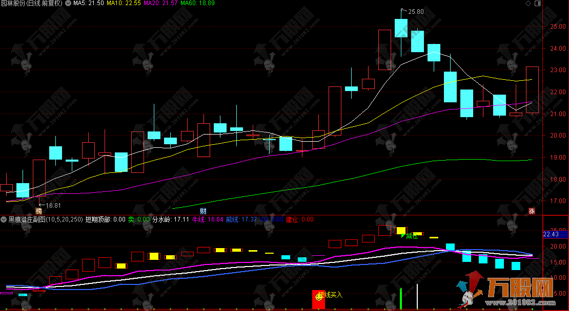 通达信【黑鹰猎庄】副图指标  信号没有漂移，我本人测试过