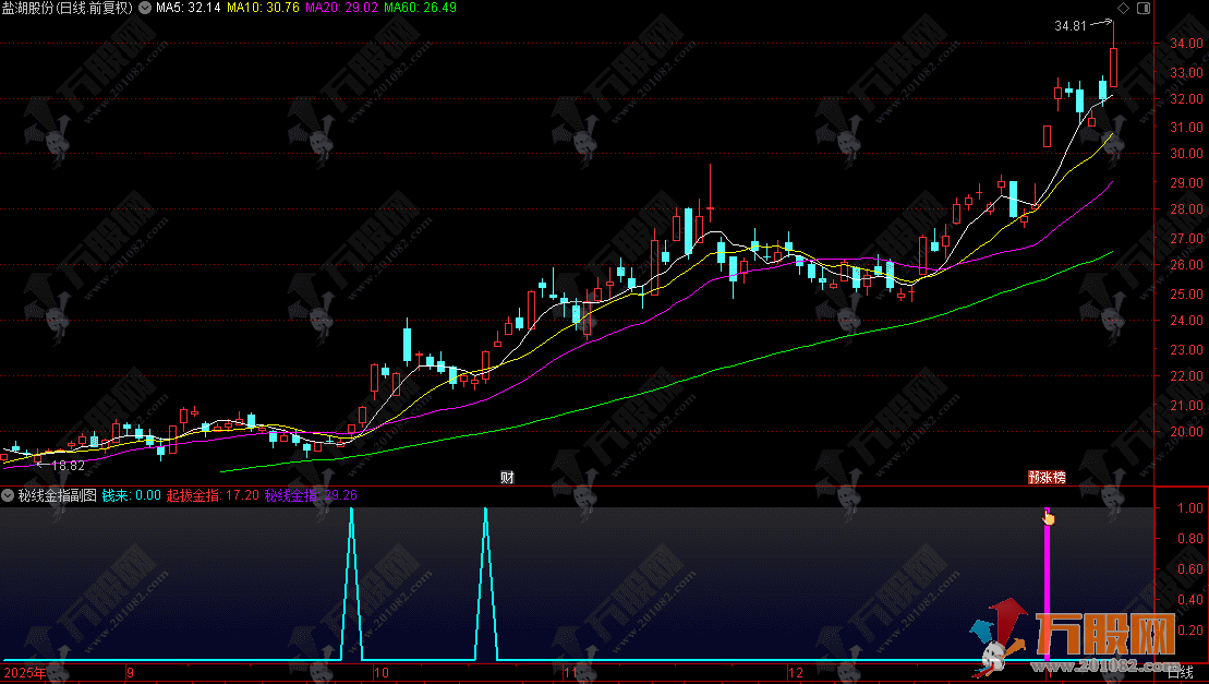 通达信【秘线金指】副图指标，盯紧资金异动信号，不踏空拉升行情