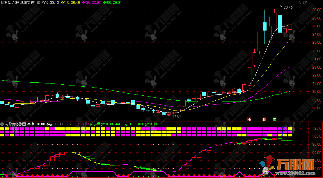 通达信【波段共振】副图指标 锁定游资操盘的妖股趋势与买卖点