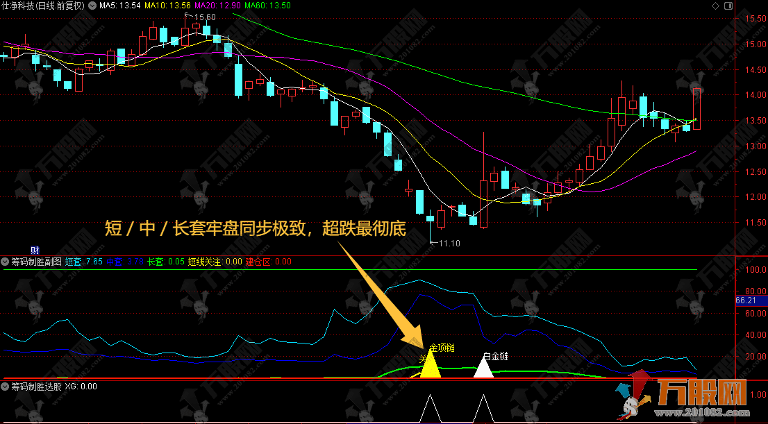 通达信【筹码制胜】副选指标，太初殿筹码定乾坤，抄底胜率直接拉满！