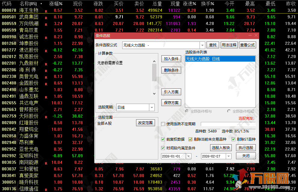 通达信【无线火力】副选指标 短线快进快出 捕捉处于上升通道且蓄势待发的个股 ...